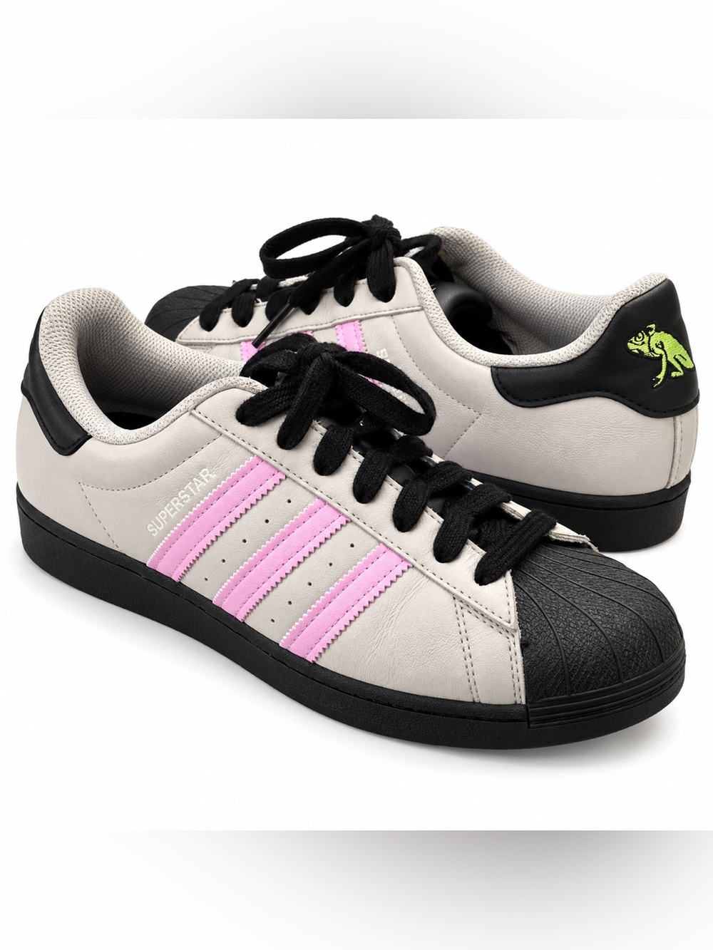 Adidas Superstar II Dinosaur Sneakers Women’s 8 Pink Black Y2K Retro Rare